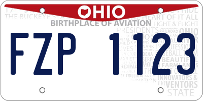 OH license plate FZP1123