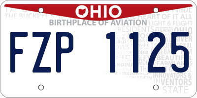 OH license plate FZP1125