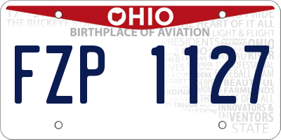 OH license plate FZP1127
