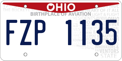 OH license plate FZP1135