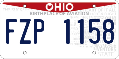 OH license plate FZP1158
