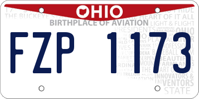OH license plate FZP1173