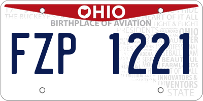 OH license plate FZP1221