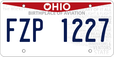 OH license plate FZP1227