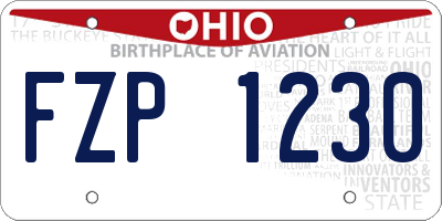 OH license plate FZP1230