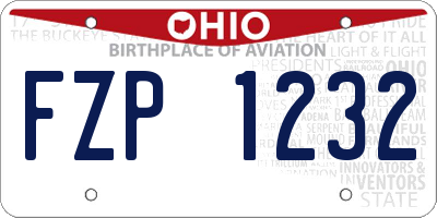 OH license plate FZP1232