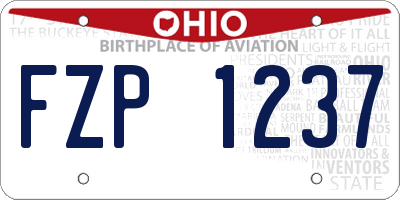 OH license plate FZP1237