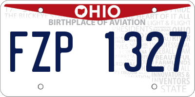 OH license plate FZP1327