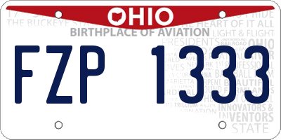 OH license plate FZP1333