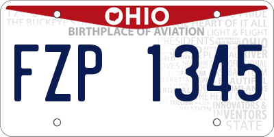 OH license plate FZP1345