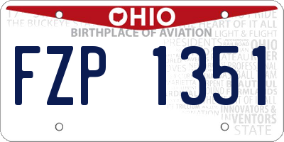 OH license plate FZP1351