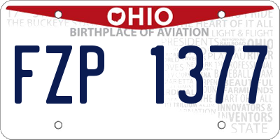 OH license plate FZP1377