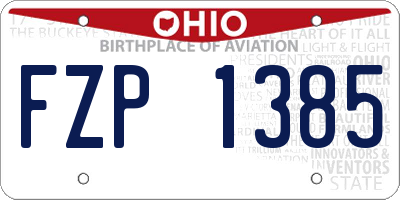 OH license plate FZP1385