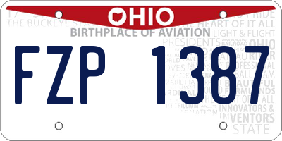 OH license plate FZP1387
