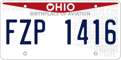 OH license plate FZP1416