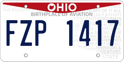 OH license plate FZP1417