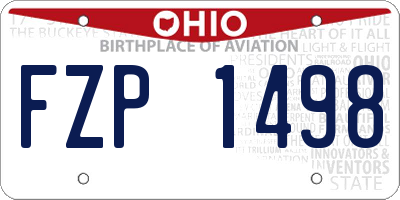 OH license plate FZP1498