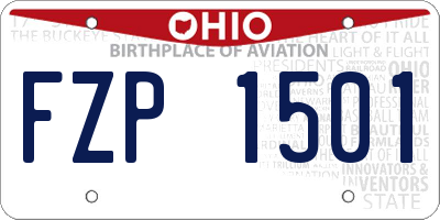 OH license plate FZP1501