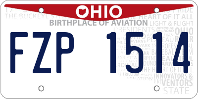 OH license plate FZP1514