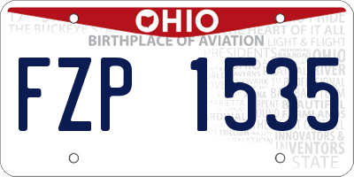 OH license plate FZP1535