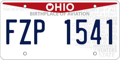 OH license plate FZP1541