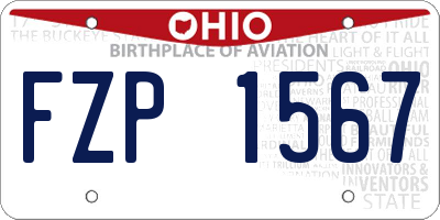 OH license plate FZP1567