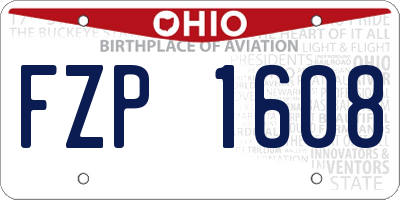 OH license plate FZP1608