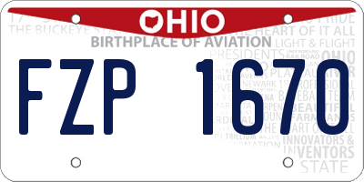 OH license plate FZP1670