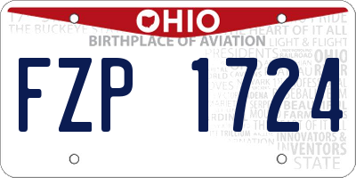 OH license plate FZP1724