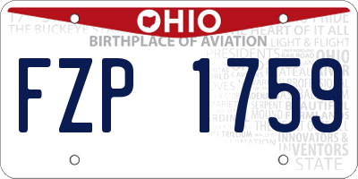 OH license plate FZP1759
