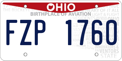 OH license plate FZP1760