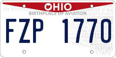 OH license plate FZP1770