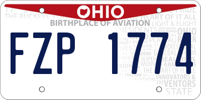 OH license plate FZP1774