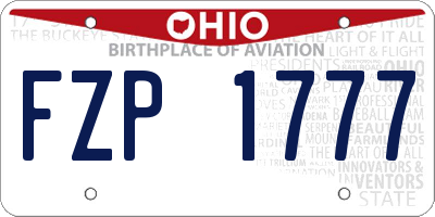 OH license plate FZP1777