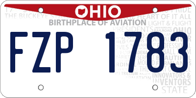 OH license plate FZP1783