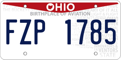 OH license plate FZP1785