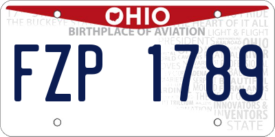 OH license plate FZP1789