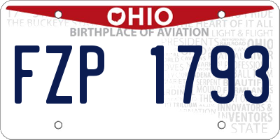 OH license plate FZP1793