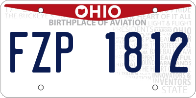 OH license plate FZP1812