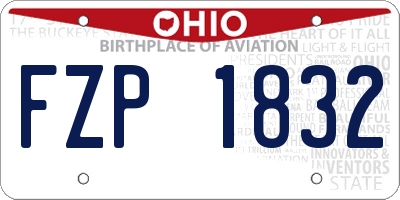 OH license plate FZP1832