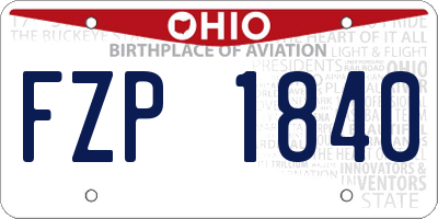 OH license plate FZP1840