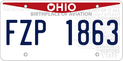 OH license plate FZP1863