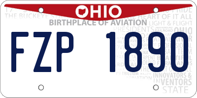OH license plate FZP1890