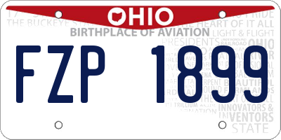OH license plate FZP1899
