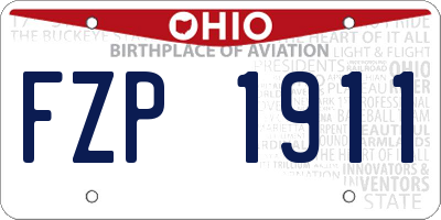 OH license plate FZP1911