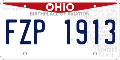 OH license plate FZP1913
