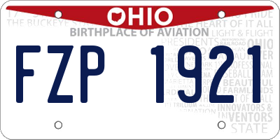 OH license plate FZP1921