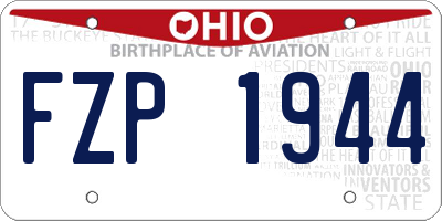 OH license plate FZP1944