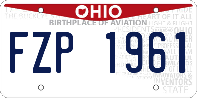 OH license plate FZP1961