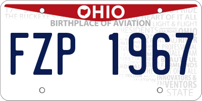 OH license plate FZP1967